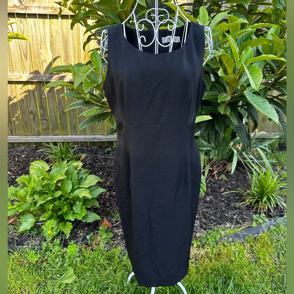 Kasper Little Black Dress Polyester Sheath Career Church Classic Size 8